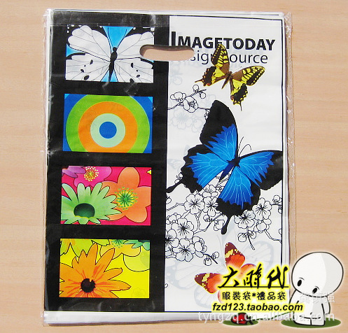 批发供应HDPE塑料薄膜袋礼品袋25*35cm 服装袋购物袋手拎袋高压厚