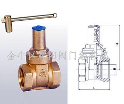 黄铜丝扣螺纹表前闸阀，铜钥匙闸阀，防盗阀闸阀 手动闸阀