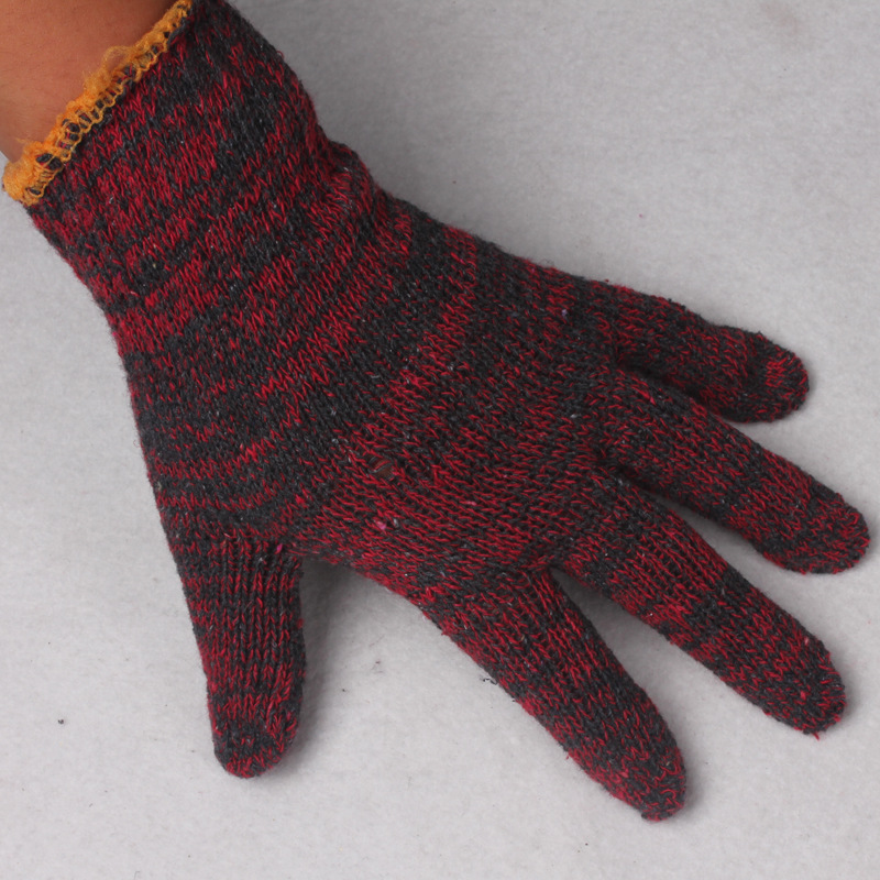 劳保手套厂家 700克电脑机棉纱手套/红花工作手套/劳保手套批发