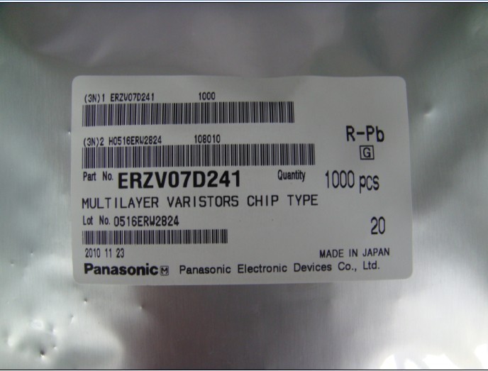 ERZV07D241 压敏电阻 240V 10A  原装现货陶瓷