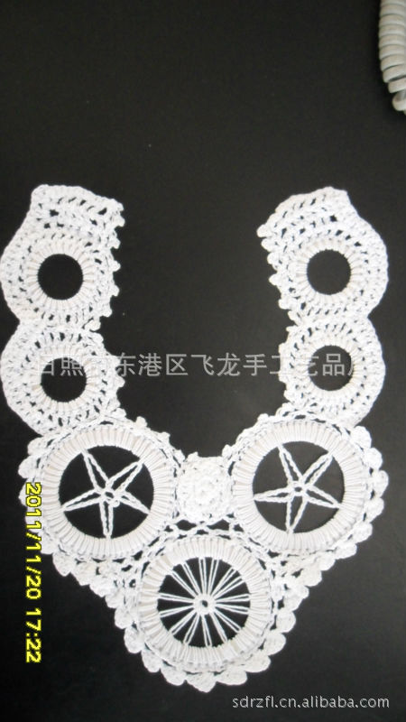 供应山东手钩花。日照钩花厂。加工定做各类手钩类的帽子。衣服。