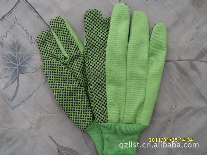 厂家LP09劳保工作PVC点珠手套 涂胶劳保手套定制