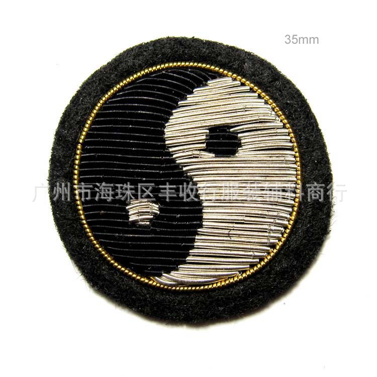 乾坤八卦印度丝帽徽 手工制商标贴