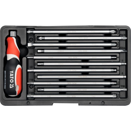 易尔拓YATO 12件套22合1三色柄螺丝批组套 YT-2797