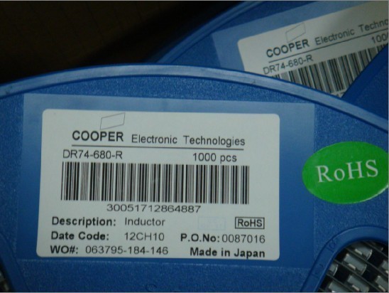 DR74-680-R COOPER电感器 68uH 1.19A 0.265ohms 原装现货