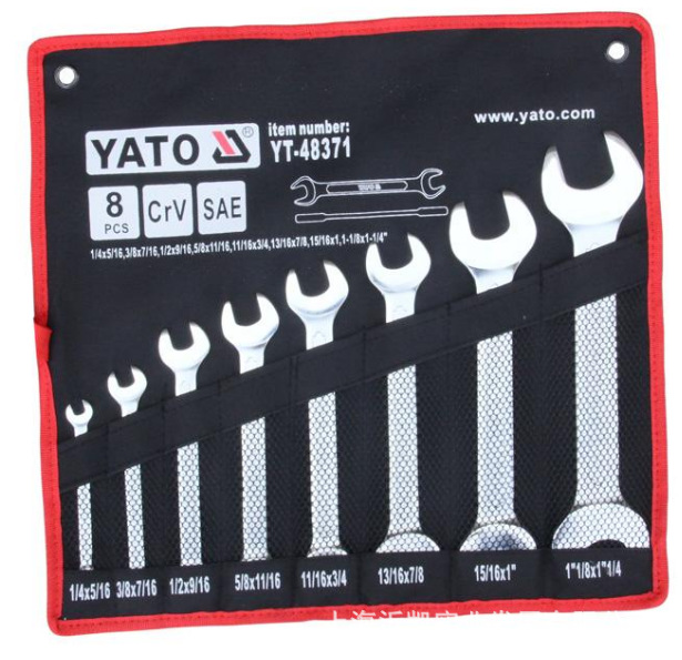 供应易尔拓YATO8件套英制双头呆扳手组套工具YT-48371