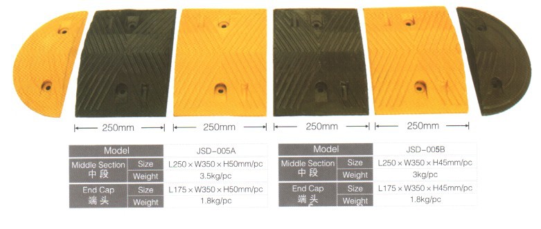 橡胶减速带 减速板 减速垄 减速条 25cm每块 道路用橡胶减速带
