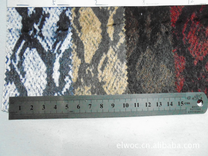仿真毛皮 马毛蛇纹印花面料 冬季箱包蛇形 毛绒蛇花家私腰带4075