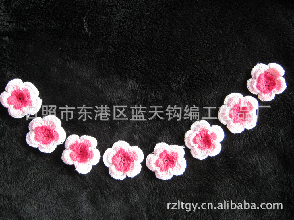 手钩花、手工钩花、棉线钩花、手工花系列产品时尚