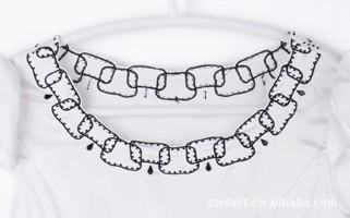 厂家供应纯白色简约棉绒服装辅料花边领花