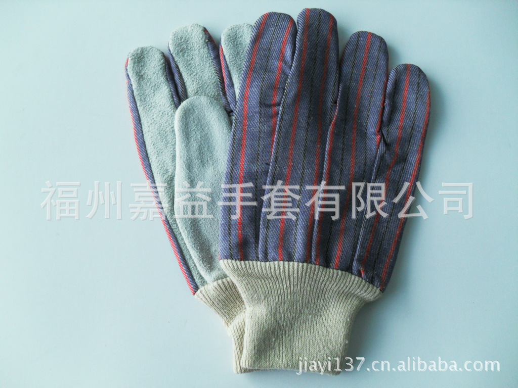 牛二层皮罗口手套