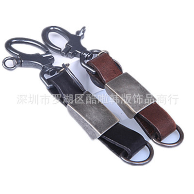 European and American personality Trend cowhide Large rivets Key buckle Punk key buckle