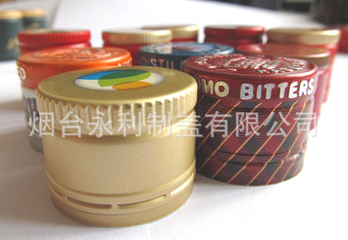 供应各种规格彩印盖 铝盖 辊印盖 烟台瓶盖厂家