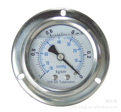 耐震充油真空压力表 不锈钢油压真空表 -76cmHg -30inHg -0.1MPa