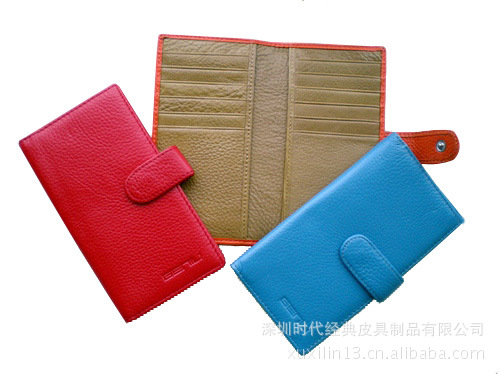 厂家批发韩版长款两折手拿包时尚pu皮扣子钱包纯色多用卡包 卡套