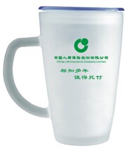 专业生产 中国人寿环保磨砂杯 广告玻璃杯 磨砂玻璃杯 玻璃杯