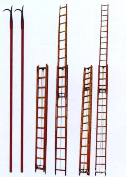 Поставка пожаротушения телескопическая Спасательная Лестница пожаротушения крюк лестница двухсекционная Тяговая лестница Пожарный топор