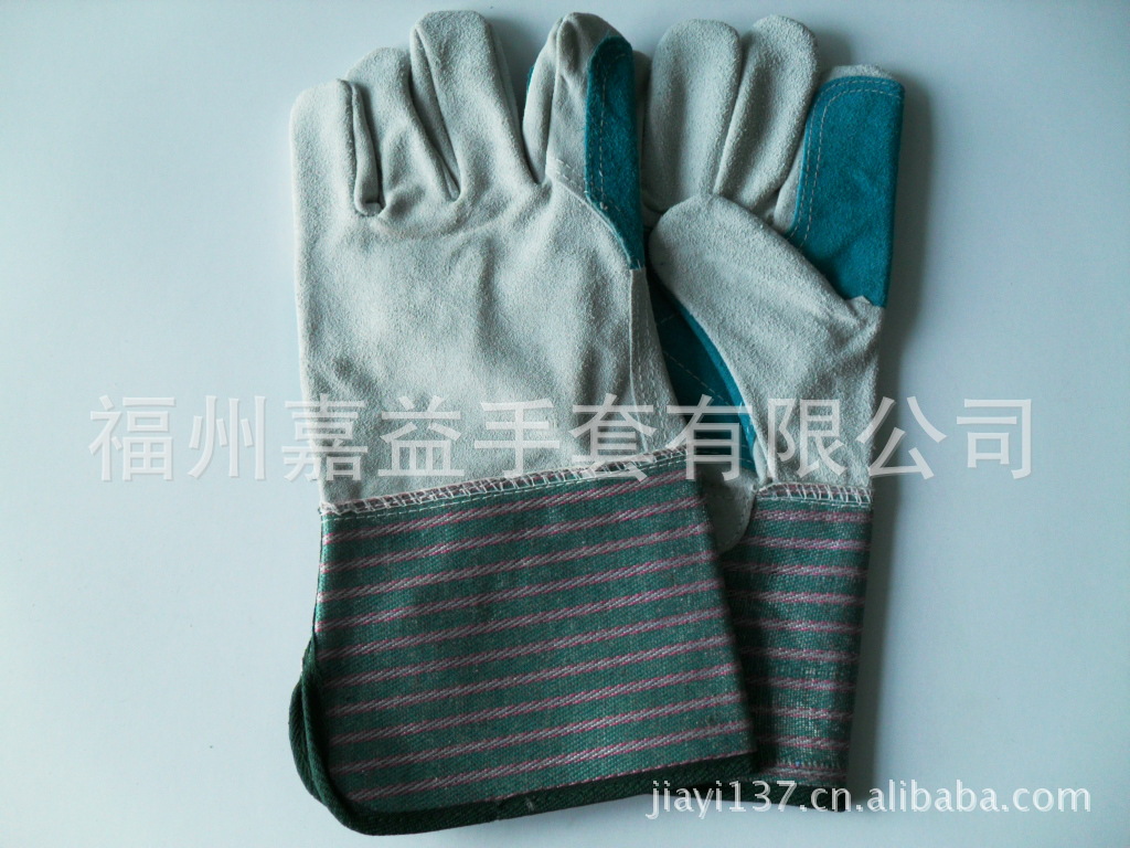 牛二层皮加托胶袖电焊手套