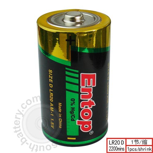 LR20 1.5V大号碱性电池 1号碱性干电池(1节/缩) 厂家直销