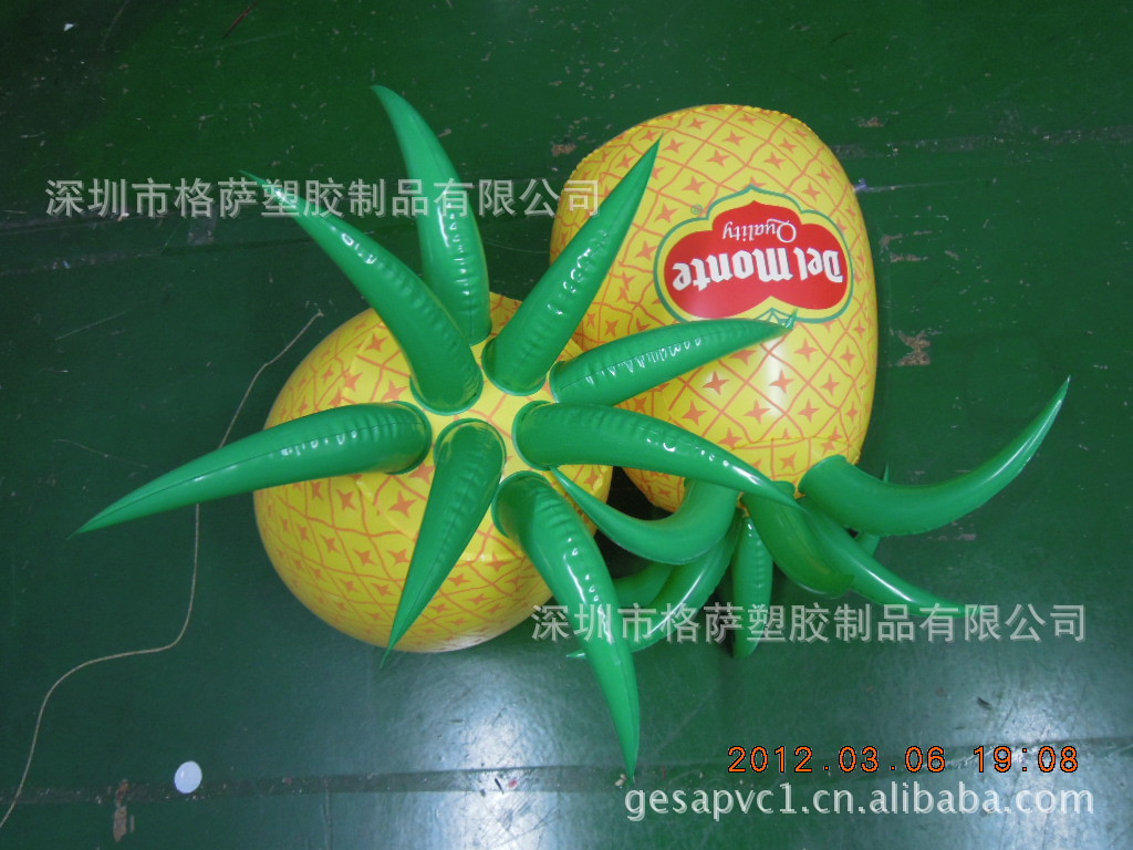 广东 东莞 厂家订做pvc充气菠萝 充气仿真水果 吹气香蕉 可加LOGO