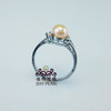 Ring, jewelry, accessory from pearl, Korean style