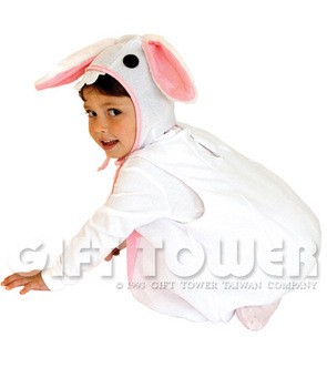 Huanyou S-0016 Cute little white rabbit party outfit, pink Halloween playful children's costume, masqueraded ball sleeping bag detail image 2
