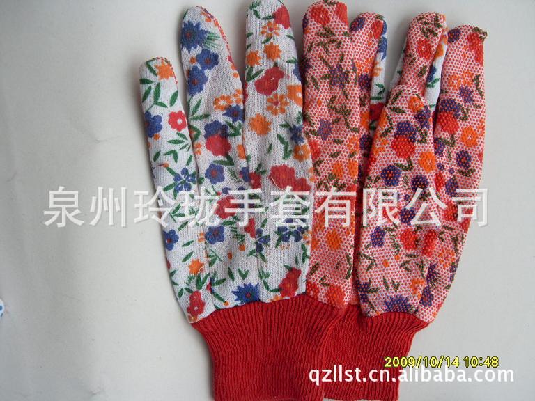 生产供应LL11透气性好戴着贴切棉点塑花园手套