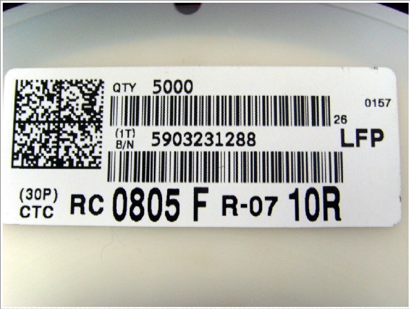 RC0805FR-0710R 0805 10R 1% 国巨 电阻 原装现货精密