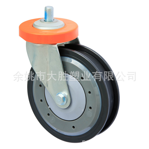 大胜厂家直销超市购物车5寸二刀二片电梯轮PU轮保用贰年CAS954