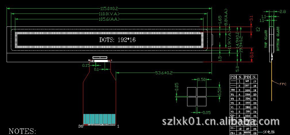 LCD COG 液晶显示屏  LCM 液晶模组 点阵19216