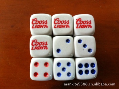 13MM advertisement dice fillet White background A little printing LOGO ordinary Naibai dice