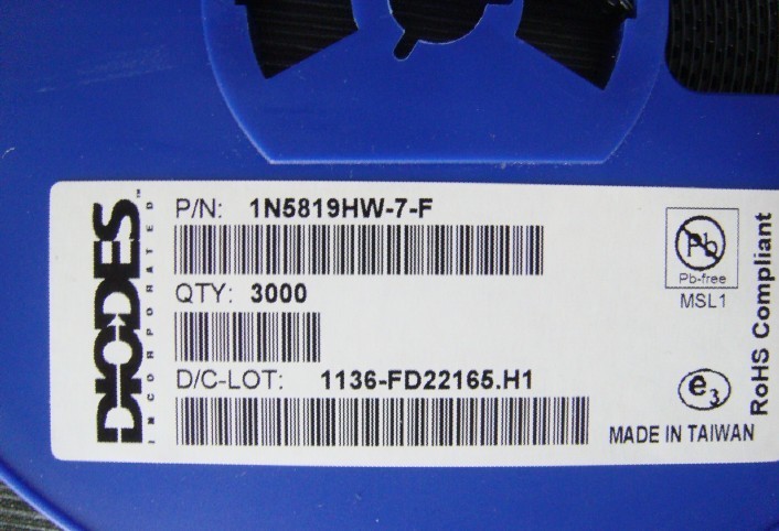 1N5819HW-7-F SL丝印 SOD-123封装 二极管-整流 全新进口原装正品