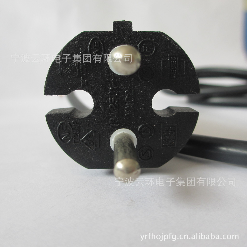 现货供应 欧规插头线 欧式插头线 AC 三芯线 H05VV-F 0.75