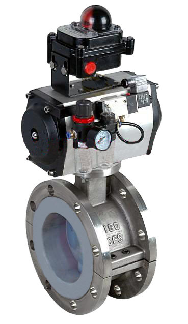 气动法兰衬氟蝶阀/气动阀门/气动蝶阀/ 法兰蝶阀