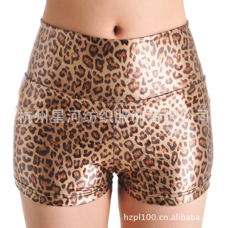 【厂家直销】2019欧美大码女式短裤 性感热裤 时尚豹纹短热裤批发