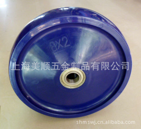 供应美顺4系列200*50mm商业自动化机械设备PU聚胺脂脚轮