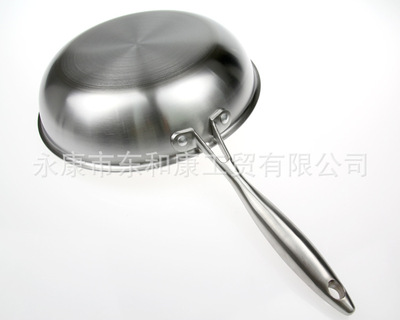 厂家热销 带盖三层不锈钢平底锅煎锅 食品级不锈钢制作