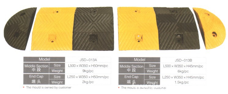 减速带 减速垄 减速板 橡胶减速垫50*35cm 人字形非常规