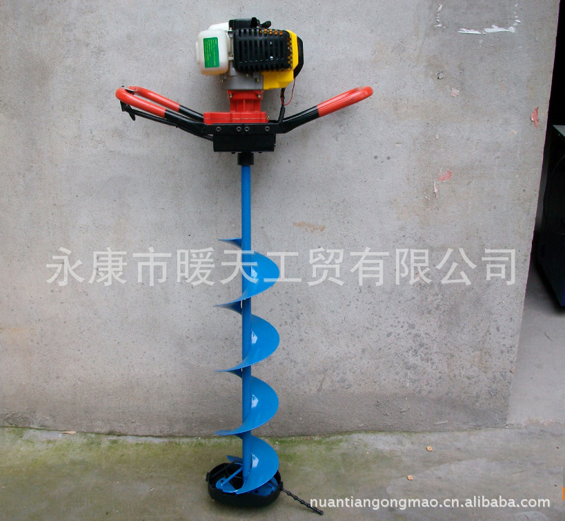 厂家供应冬钓破冰用品新款52CC二冲程汽油机冰钻直齿传动批发零售