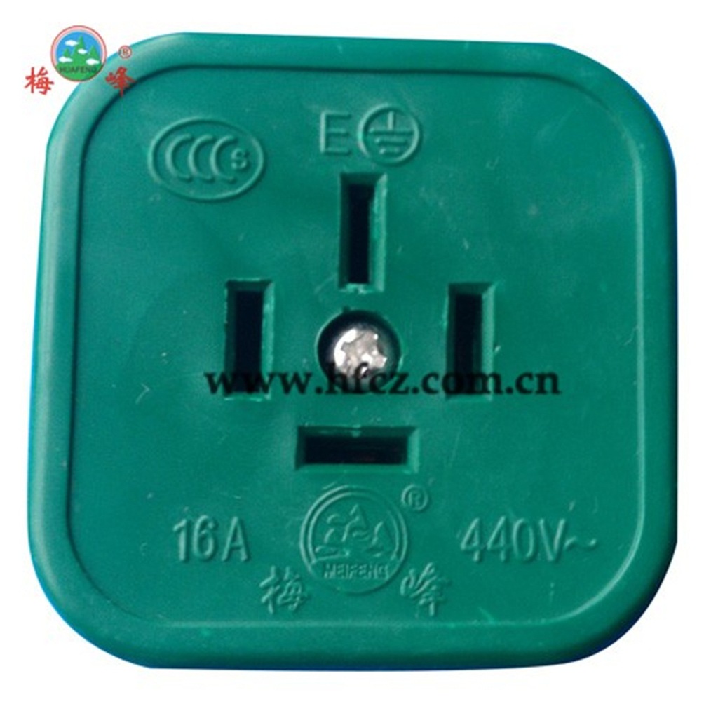 梅峰无线插座 HF710 三相四线橡皮防水插座 三相四线扁孔插座16A