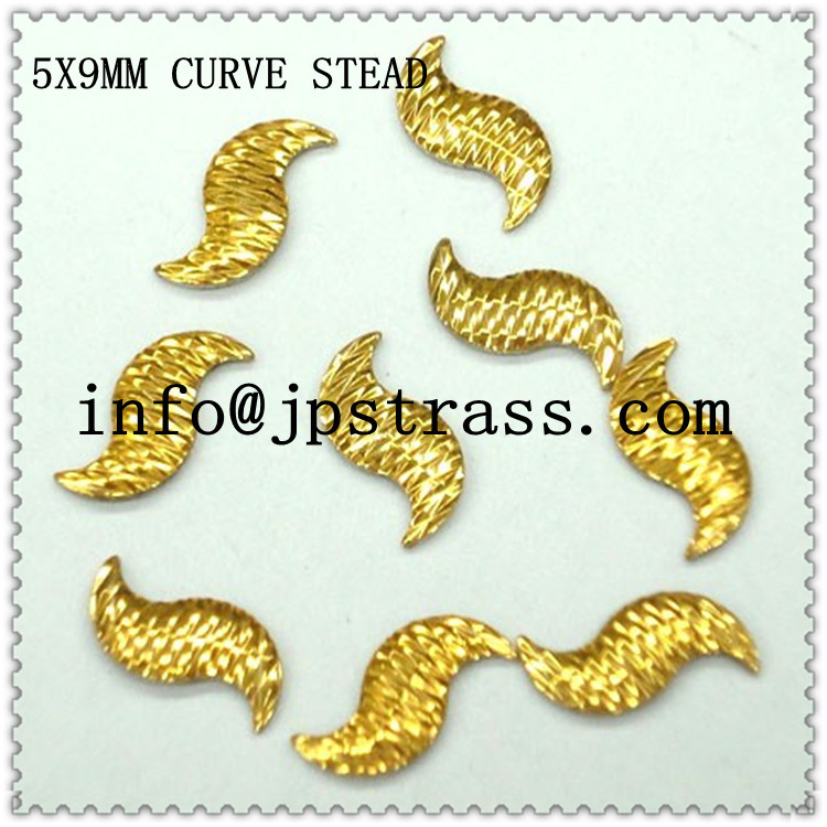 曲线异形批花平片烫片 5X9曲线异形平片  金色异形批花铝烫片