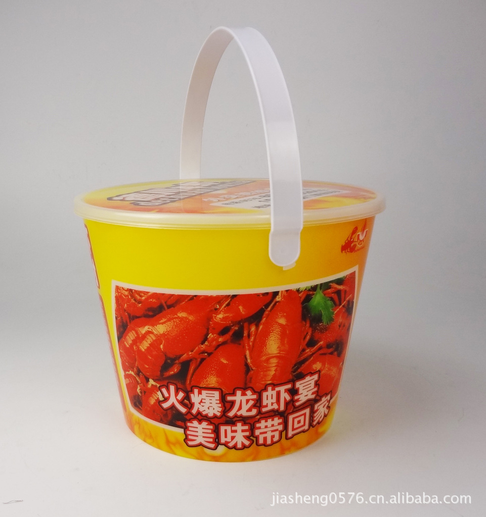 厂家直供塑料饼干食品包装龙虾爆米花桶