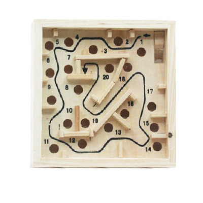 12*12迷宮 木制成人益智玩具 智力手搖小迷宮桌面遊戲