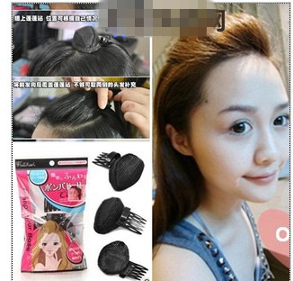 6009低调黑色 新款前发蓬蓬贴发垫/盘发造型美发工具刘海发垫|ru