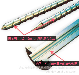 供应Ni60硬质合金喷涂修复磨损旧螺杆 、旧料筒；螺杆料筒修复