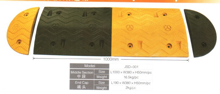 橡胶减速带 减速板 减速条 减速垄 橡胶胶质 厂家38cm宽波浪纹