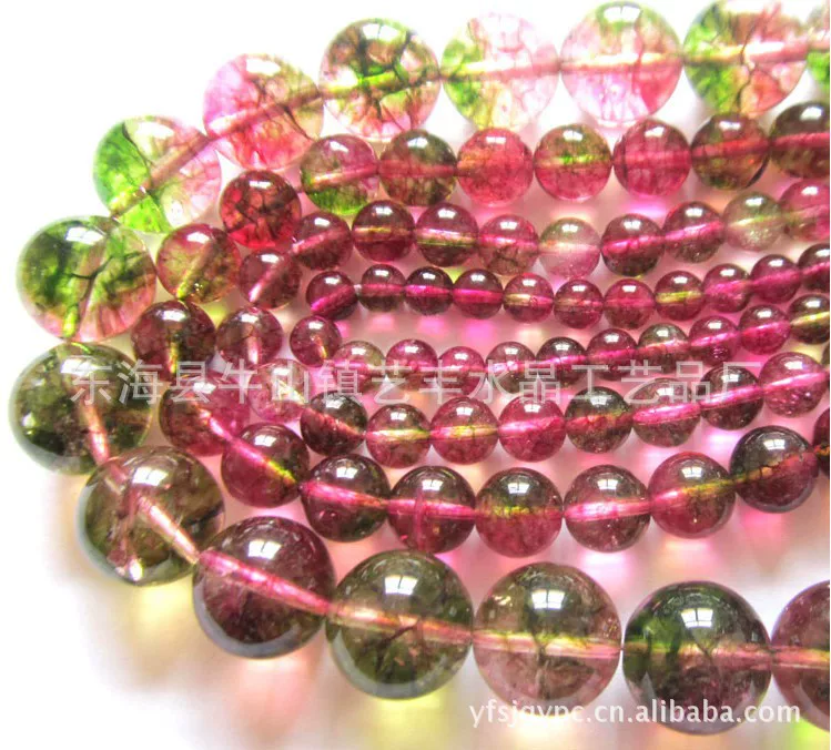 Tourmaline beads, accessory, ice imitation, 14mm, wholesale