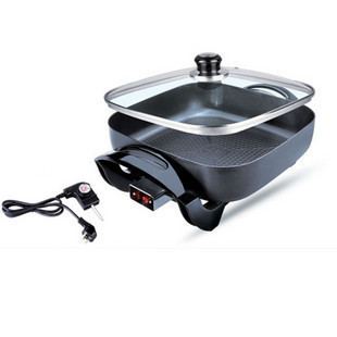 韩式四方锅电火锅家用多功能电炒蒸煮热菜插电一体无烟不粘电烤炉