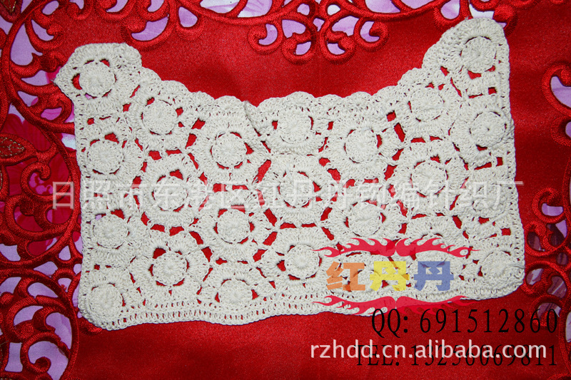 供应手钩棉线花边，钩针领边，手工服装辅料花边。HB-131