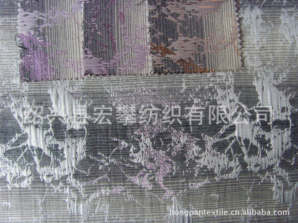 供应全涤/涤棉/涤弹/亮丝面料/梭织大提花面料/色织银皮提花面料